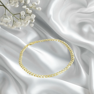 Womens cuban link Anklet in 10K Gold 5 mm 10”