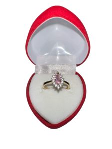 Elegant Pink Topaz Ring 10k