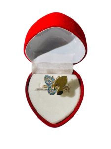 Elegant Butterfly Ring blue 10k
