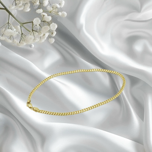 Womens cuban link Anklet in 10K Gold 3mm 10”