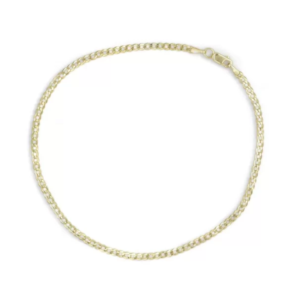 Womens Curb link Anklet in 10K Gold 2.5mm 1.7g webp