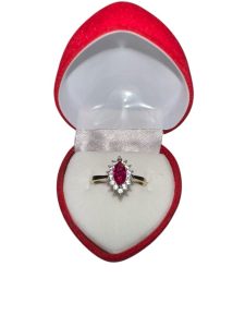 Elegant Red Topaz Ring 10k