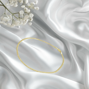 Womens Curb link Anklet in 10K Gold 2.5 10”