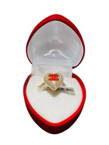 Elegant womens heart ring Cartiel gold in 10k