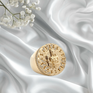 Elegant Gold St.Barbara Ring 10k