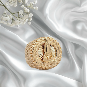 Elegant Gold Ring Our Lady of el CobreDesign 10k